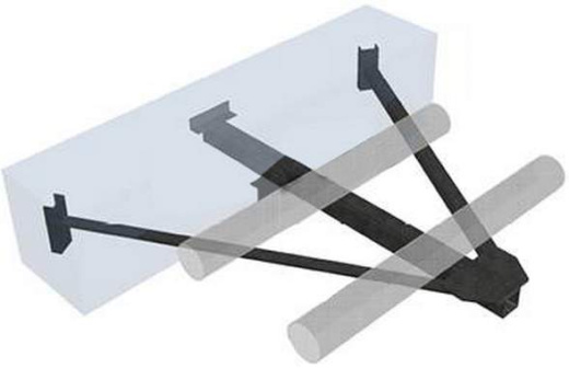 Неподвижная опора на кронштейне на 2 трубопровода