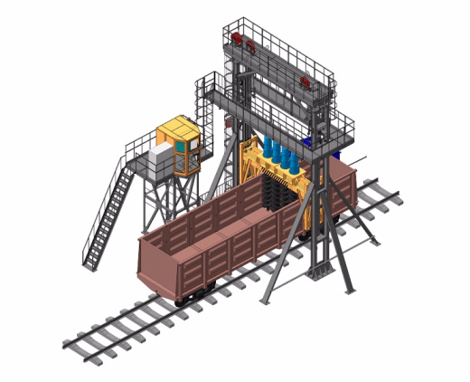 Бурорыхлительный комплекс для выгрузки смерзшегося сыпучего груза из ж/д полувагонов ПР-115